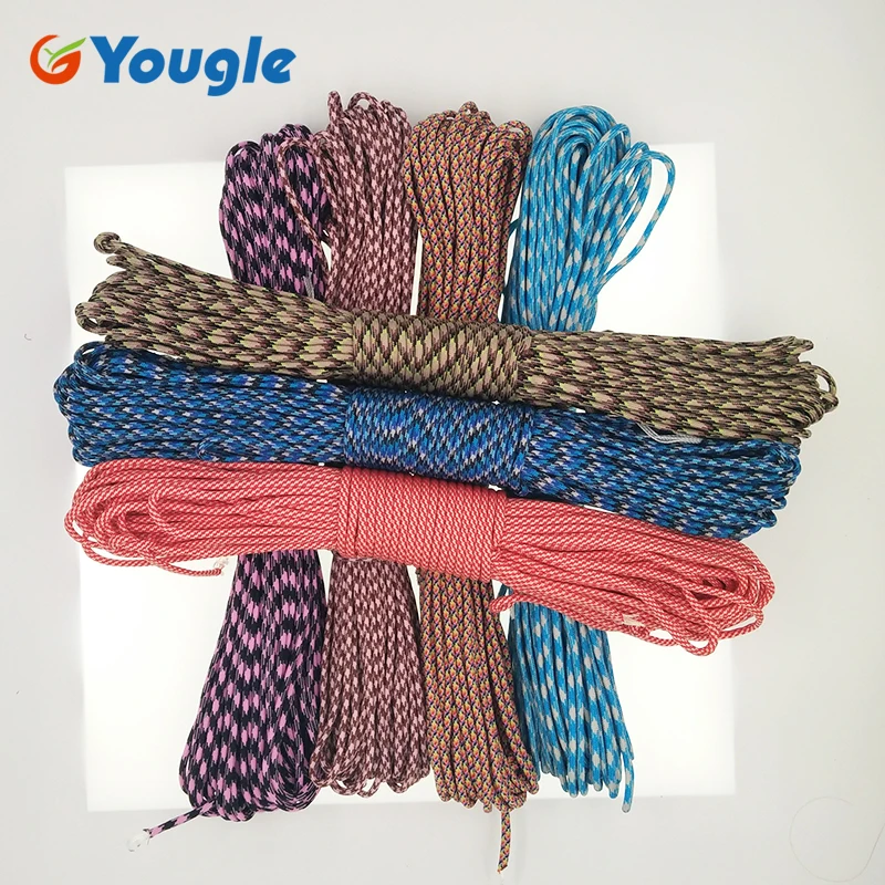 YOUGLE Paracord 550 100FT 50FT Paracord Rope Mil Spec Type III 7Strand Paracorde 550 Survival Kit Equipment Wholesale 74-80