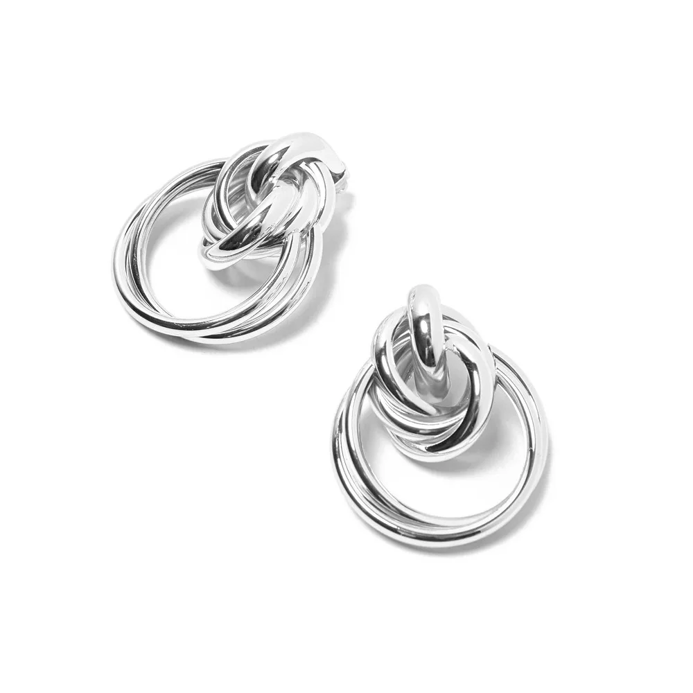 KMVEXO Modern Women Earrings 2019 Round Metal Braided Earrings Simple Style Circle Charm Earrings For Women Indian Jewelry Gift