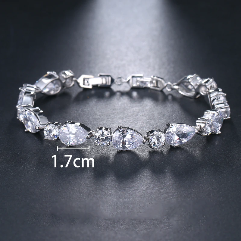 EMMAYA New Woman 2017 Cubic Zirconia Jewelry Stunning Water Drop CZ Stone Bracelet Bridal Wedding Jewelry Gift