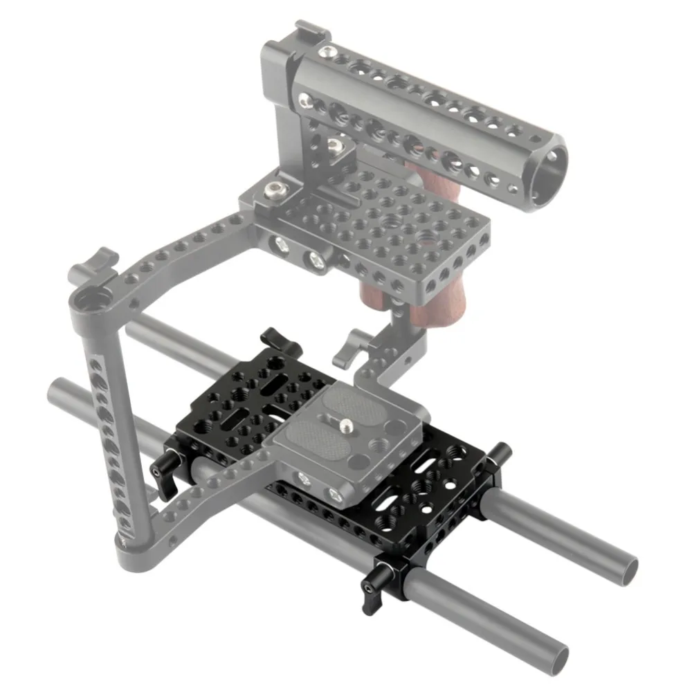 NICEYRIG Cheese Mounting Plate Support System add Double Articulating Arms 15mm Rod Clamp for Battery Converter Boxes and More