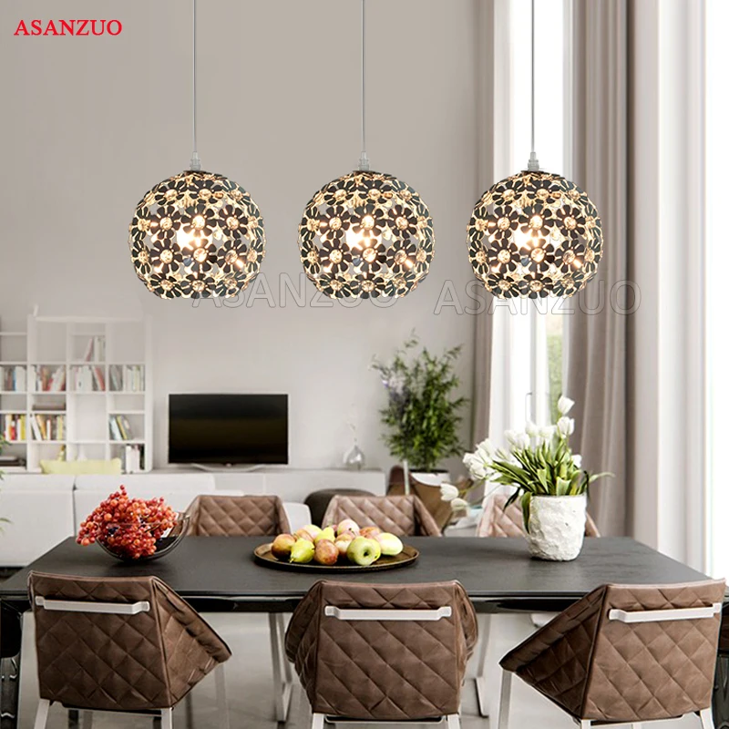 

Beautiful Flower Crystal Pendant Light Modern Lighting Fixture Lustre Aluminum Pendant Lamp for Dining Room Bedroom Hanging lamp