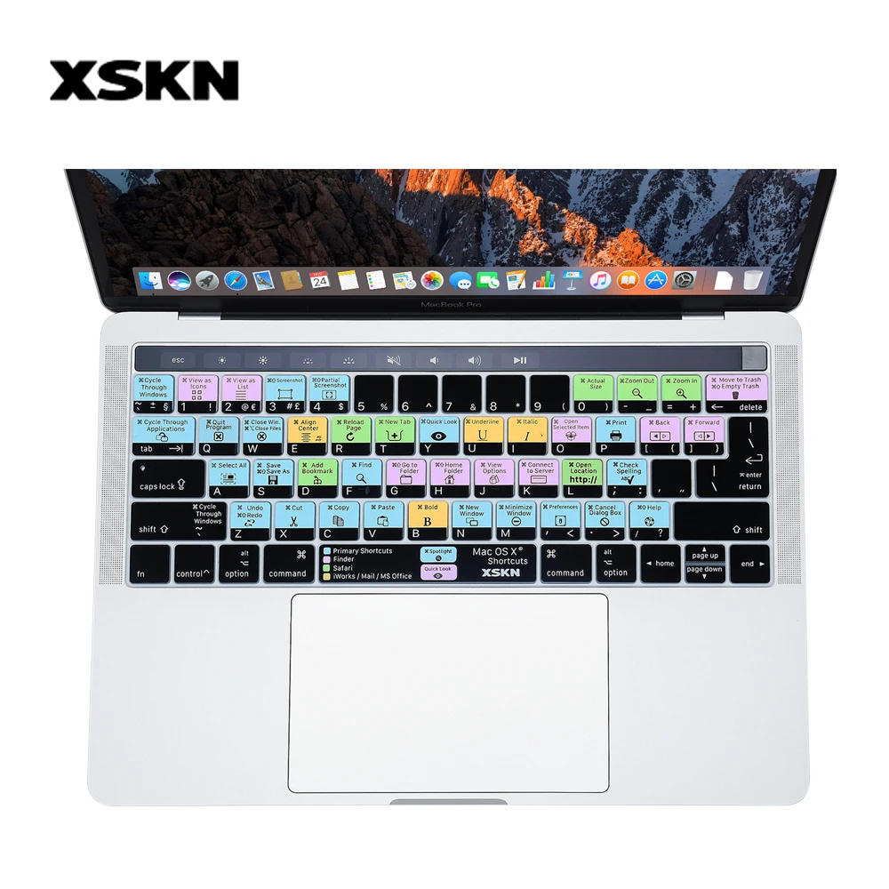 

Клавиатура XSKN для Macbook Pro 13,3, A1706, A1989, A2159, Macbook Pro 15,4, A1707, A1990
