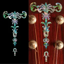 Inlay Sticker Decal Guitar Headstock In Abalone Theme - Gothic Torch, Mixed or White Color