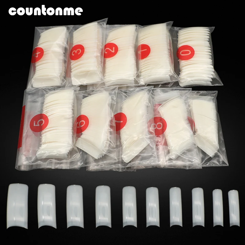 

Nail Art Tips 500pcs Fake Nails Half Cover Artificial Acrylic False Nails Manicure UV Gel Salon Tools French Faux Ongles Tips