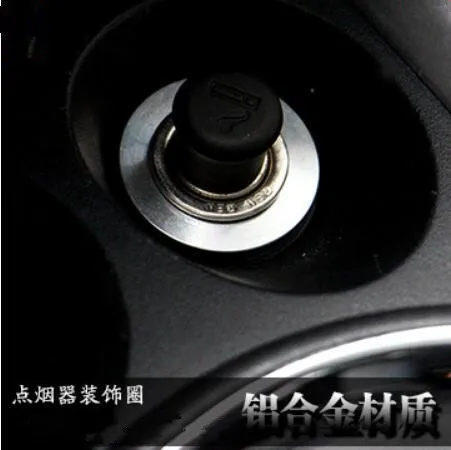 Car styling interior Aluminum Alloy cigerate lighter decoration trim cover ring sticker case for MITSUBISHI ASX 2011-2016