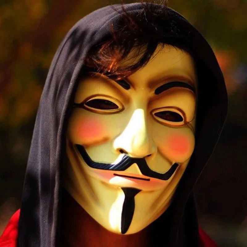 Anonymous Guy Fawkes Fancy Dress Adult Costume Accessory Macka Mascaras Halloween The V for Vendetta Party Cosplay Masque Mask