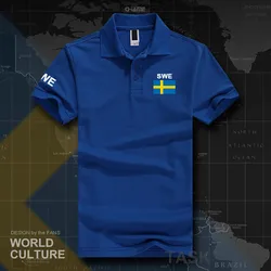 Sweden Sverige Swedish Swede polo shirts men short sleeve white brands printed for country 2017 cotton nation team flag new SE