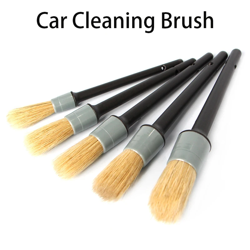 LENTAI 1Set Car Detailing Brush Natural Boar Hair Brushes Cleaning Tools For Peugeot 508 308 206 307 207 407 Opel Citroen C4 C5