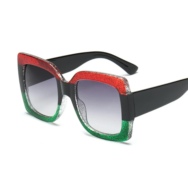 Übergroßen Quadratischen Sonnenbrille Frau Marke Designer Klar Linsen Sonnenbrille Weibliche Drei Farben Großen Rahmen Partei Eye Gläser Oculos