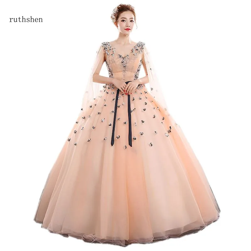 ruthshen Vestidos Quinceanera 15 Anos Ball Gowns Quinceanera Dresses New Appliques Prom dress for Party V-neck Vestido