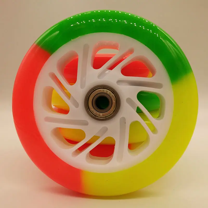 

free shipping scooter wheel lighting flashing wheel 118 mm 120 mm PU material