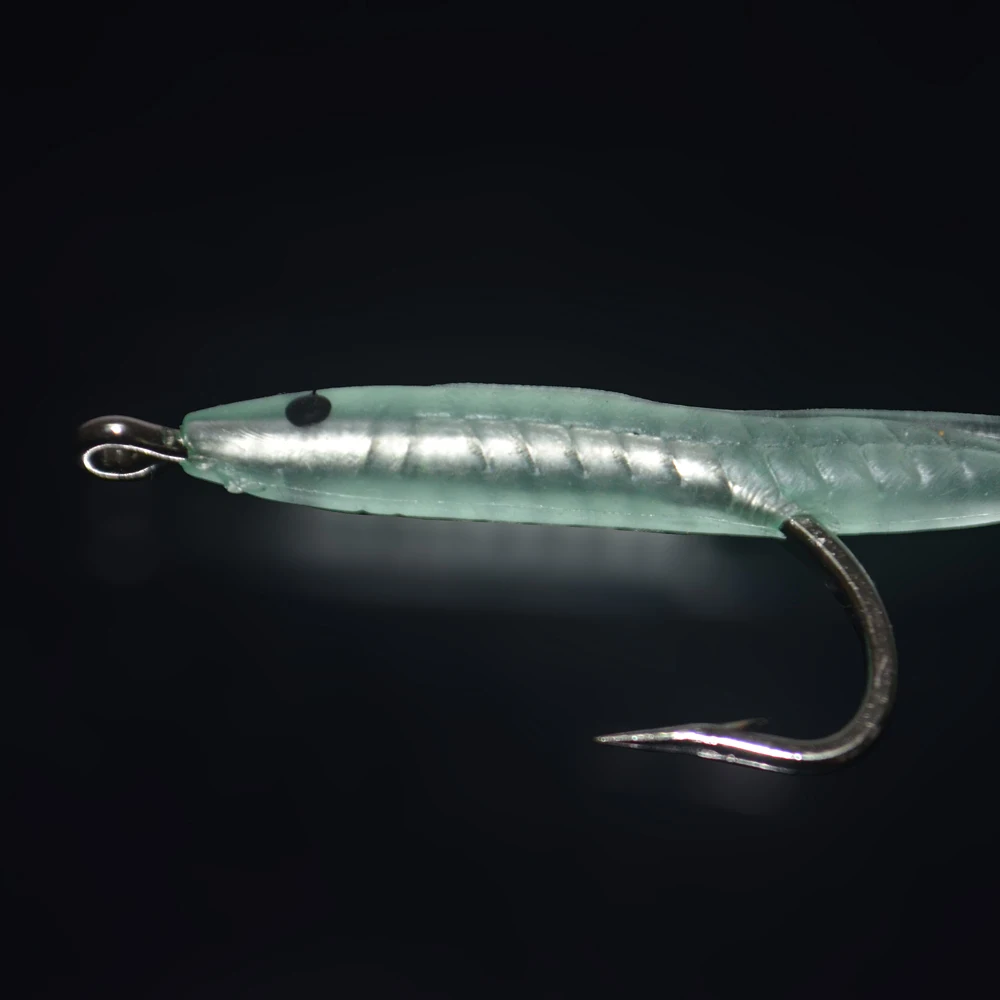 MNFT 12Pcs Eel Lure Luminous Soft Baits With Hook 6.8cm1g Or 5.6cm0.5g Small Fish Fishing Lure Eel Artificial Bait