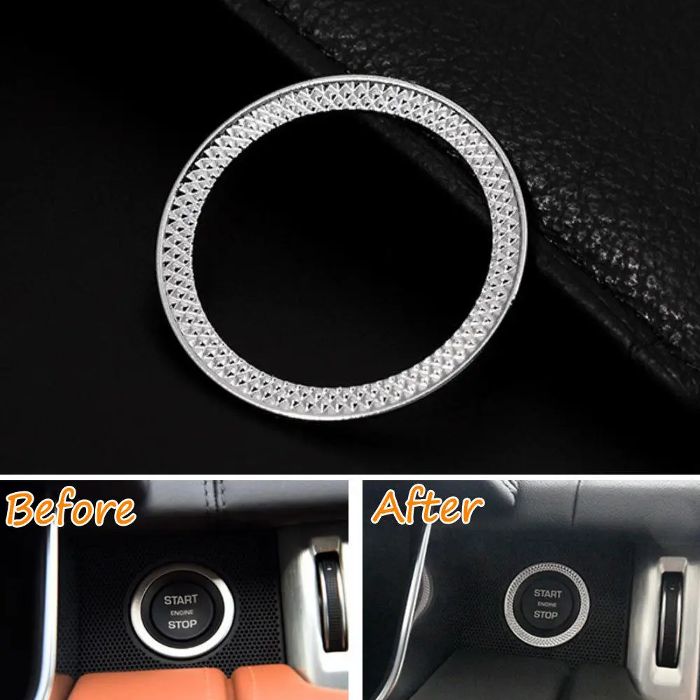 BBQ@FUKA 1pc Engine Start Stop Ignition Switch Cover Ring Car-styling Trim Sticker Fit For Range Rover Sport 2014-2016