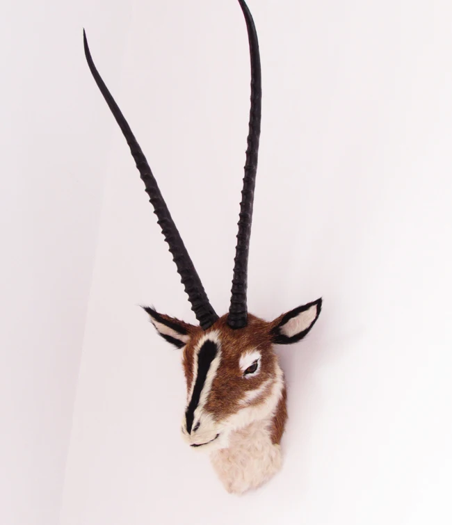 simulation Antelope head model large 57x35cm,plastic&fur wall hangings handicraft toy ,home decoration,Xmas gift w5880