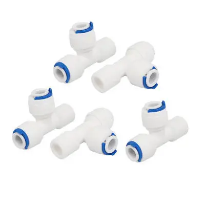 Rosca macho M12, tubo en forma de T, conector rápido de 5 piezas para sistema de agua RO, 1/4