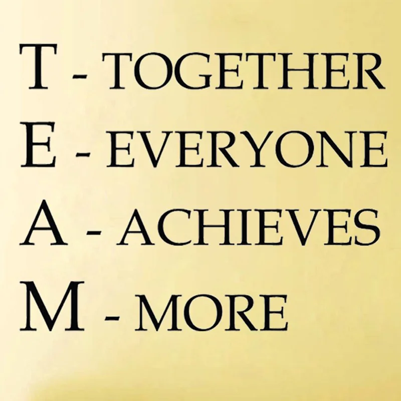 Team Motivational Quote Office Wall Sticker, Together Everyone Achieves More Inspirational vinyl decal Office wall art decor