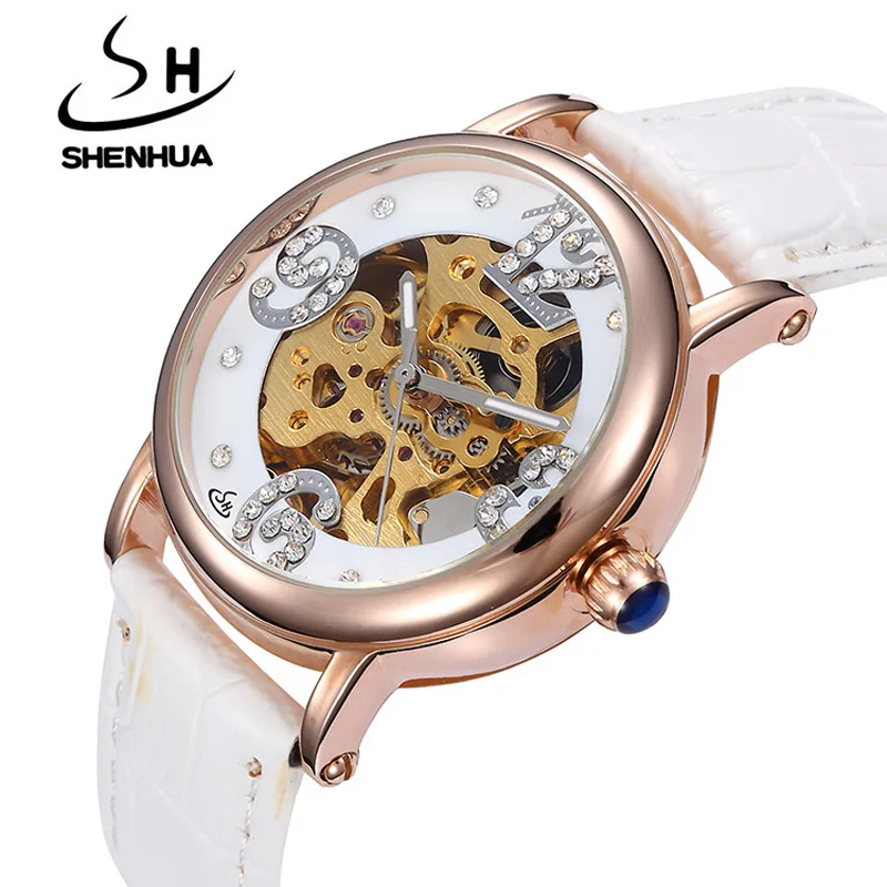 New Women\'s Mechanical Watches Shenhua Woman Watches 2020 Brand Luxury Rose Gold Automatic Mechanical Skeleton Watch Hodinky