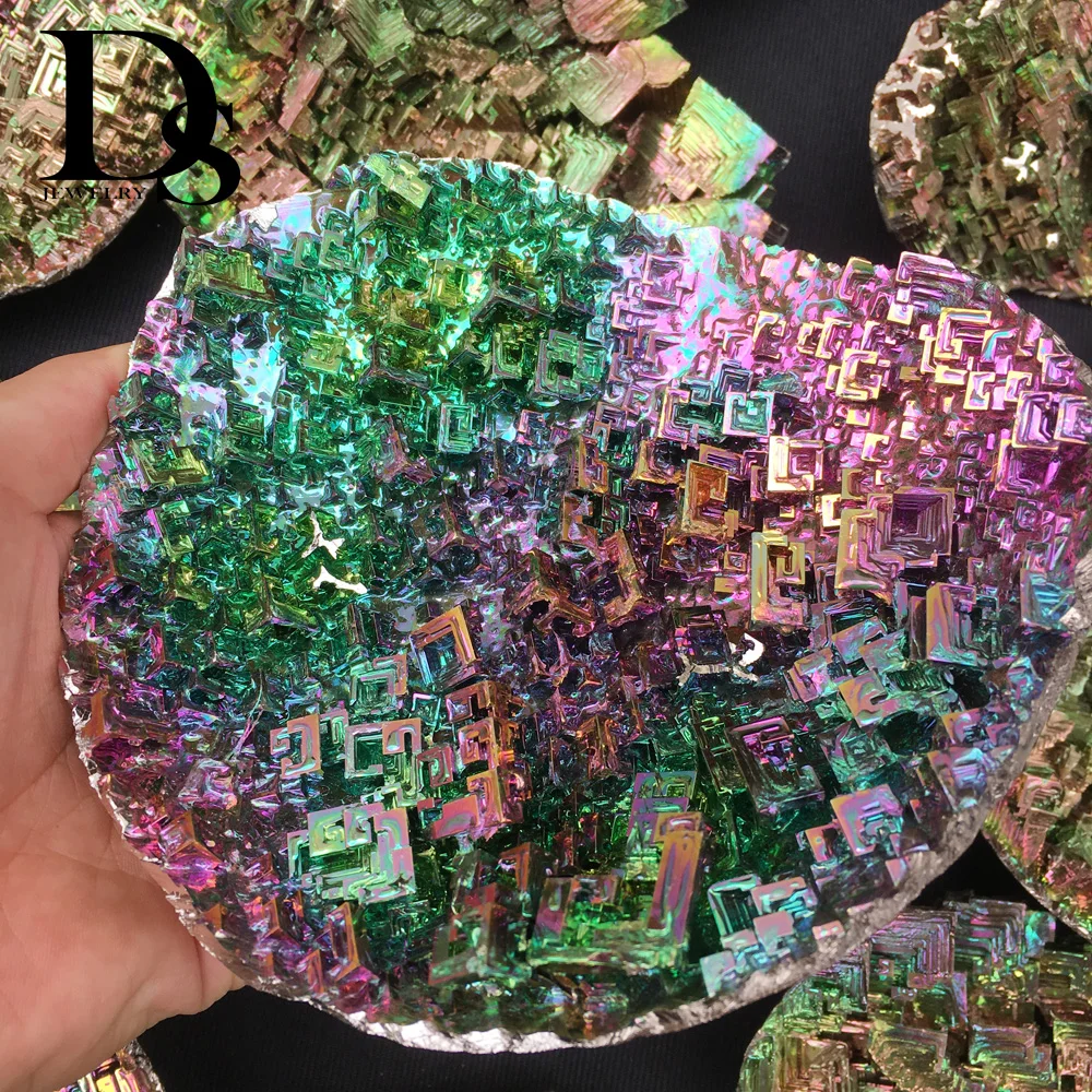 DS 950-1000g Bismuth Crystals High Pure Bismuth Bi Metal Crystal Rainbow Metal Mineral Specimen Artwork Home Decration Gift