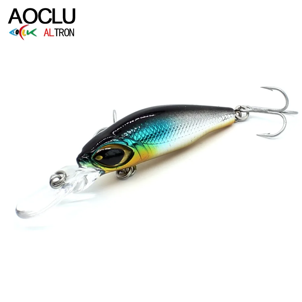 AOCLU-Crankbait hundimiento, señuelo Minnow, sonajero para lubina, agua salada, pesca costera, anzuelo VMC, 50mm, 4,2G, buceo rápido, 1,0 M