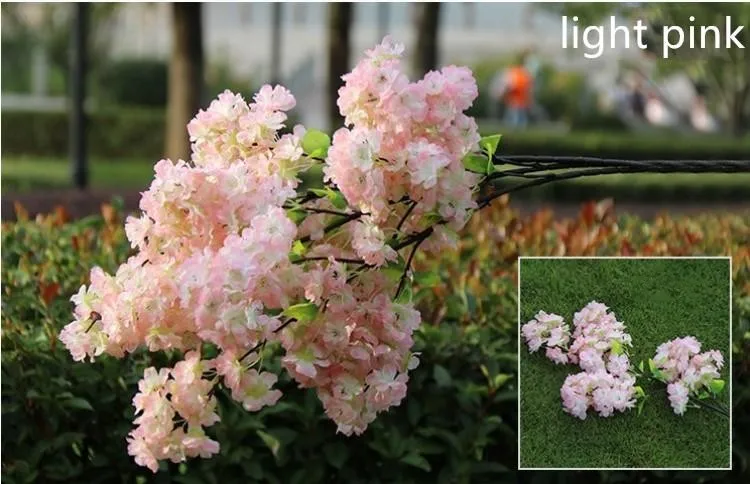 100 CM Long Artificial Bouquet Simulation Cherry Blossom Flower White and Pink Available For Home Wedding Party Decoration suppl