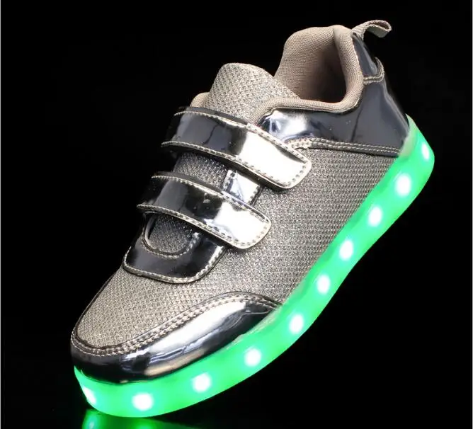 Fashion Kids Sneakers Children's USB Charging Luminous Lighted Sneakers Boy/Girls Colorful LED lights Children Shoes size 25-37