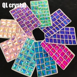 8x10,10x14,13x18mm Color AB Sew on Glass Crystal Rhinestone Flatback for wedding Dress DIY clothes shoes bags accessories