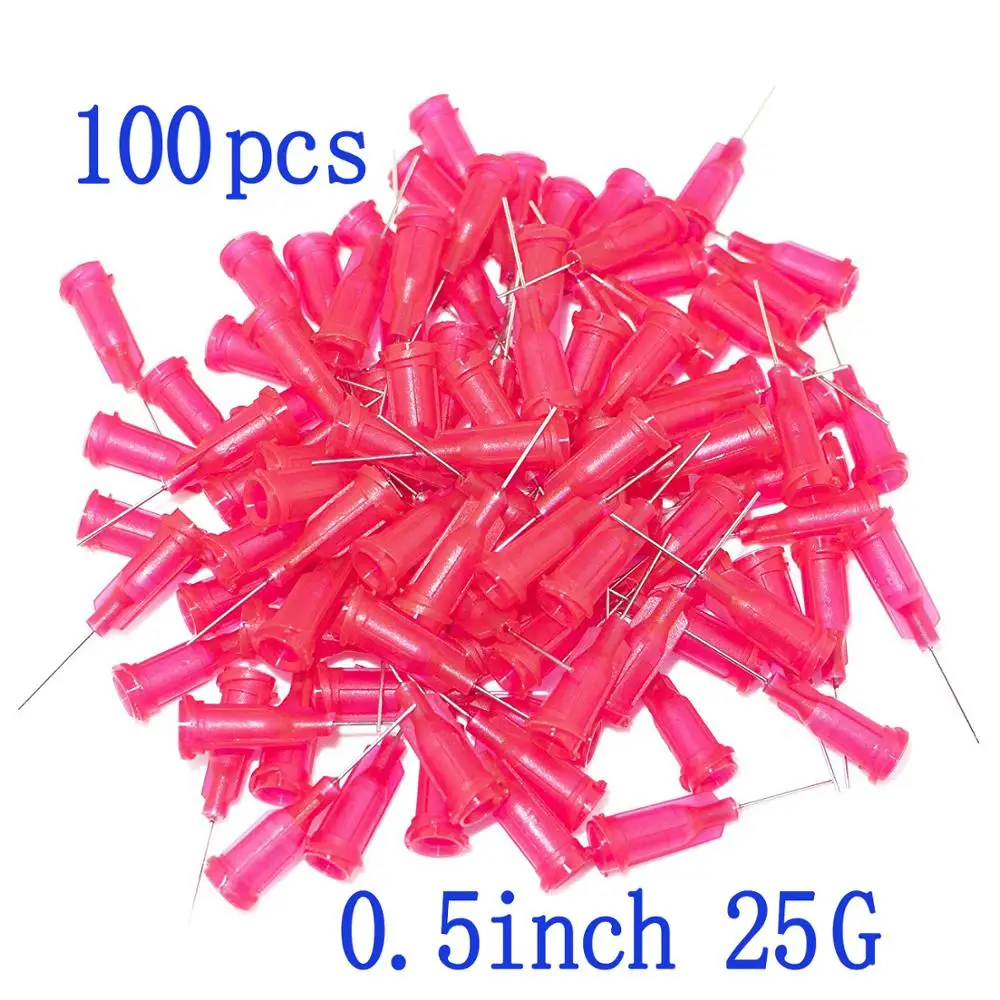 100pcs, Dispensing Needles Syringe Needle 25G x 0.5