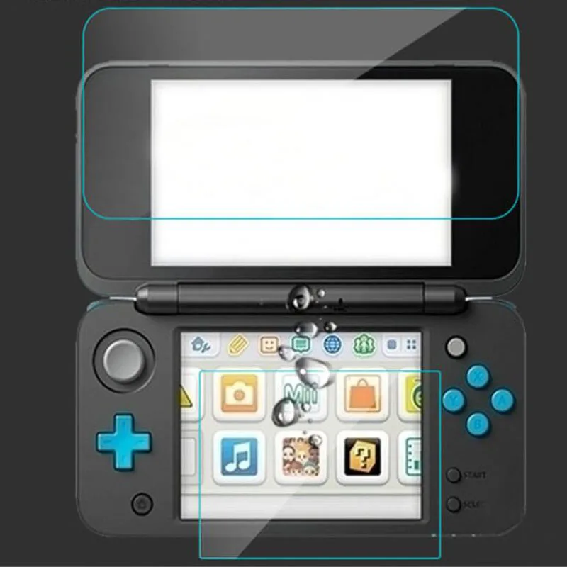 Top กระจกนิรภัยป้องกันหน้าจอ LCD + ด้านล่างล้างฝาครอบสำหรับ Nintendo สำหรับใหม่2DS XL/LL 2DSXL/2DSLL