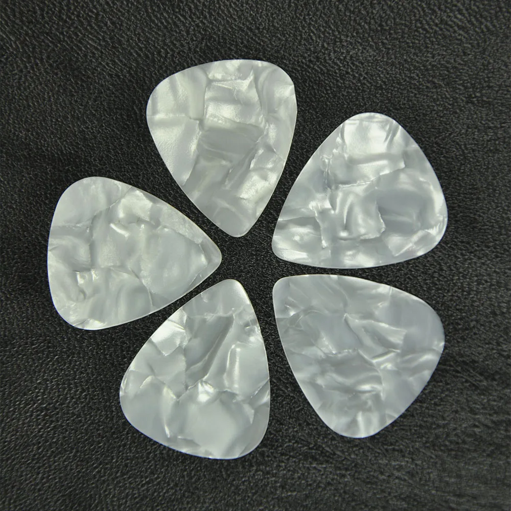 

100pcs/lot Thin 0.46mm Celluloid Guitar Picks Plectrums White Pearl