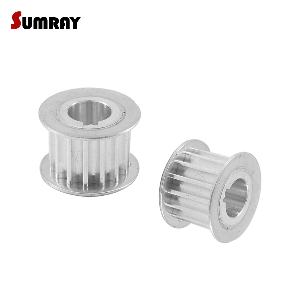 2pcs Keyway Tooth Belt Pulley 5M 16T 8/10/12mm Inner Bore Keyway Diameter 3/4mm 16/21/27mm Width Aluminium Pulley Wheel