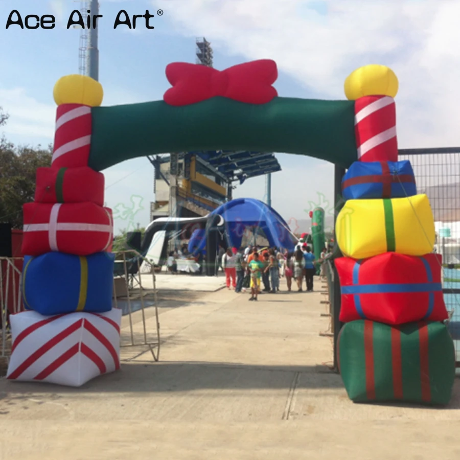 Venda quente 3mW inflável presente de Natal arco porta de entrada de ar para eventos de férias