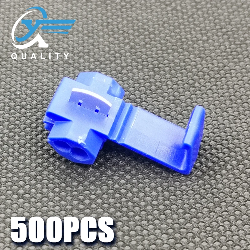 

500PCS Blue Scotch Lock Electric Wire Cable Connector Quick Splice Terminal Crimp Nondestructive Without Breaking Line AWG 18-14