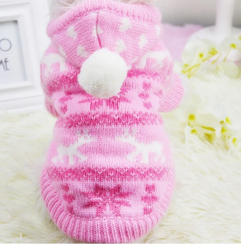 Lo más nuevo de invierno, ropa encantadora para perros pequeños, Sudadera con capucha, suéter de lana, disfraz de ciervo y copo de nieve, suéter con capucha, chaqueta, abrigo para perros de peluche