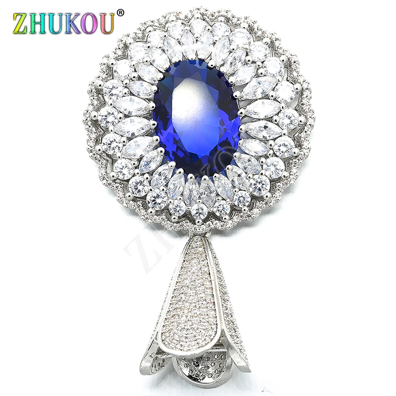 35*57mm High Quality Brass Cubic Zirconia Tassel Caps Pendant Connector Diy Jewlery Findings, Mixed Color, Model:VM23
