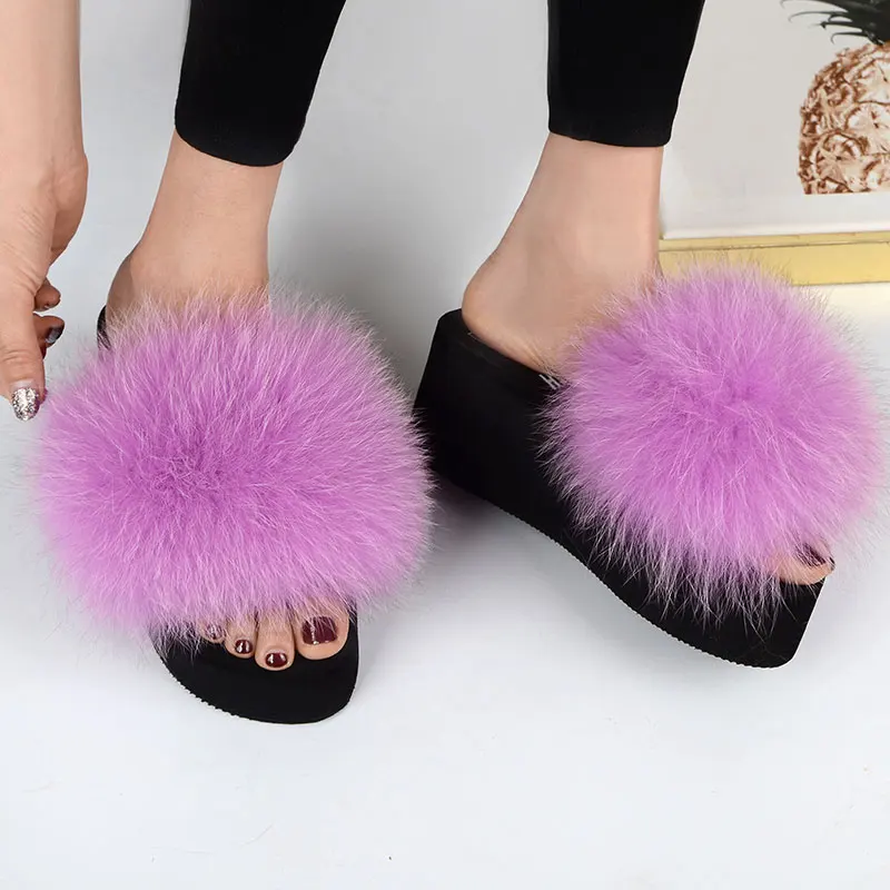 25 Colors Women\'s Furry Slippers Ladies Cute Plush Fox Hair Fluffy Slippers Women\'s Fur Slippers Summer Warm Slippers for Women