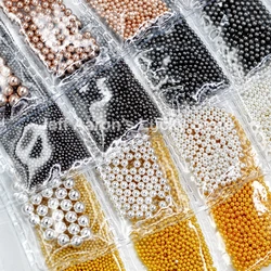 Mixed 0.8MM to 3.0MM Rose Gold Silver Micro 3D Metal Nail Art Decorations Caviar Beads Manicure Nails Accessoires Supplies Tool
