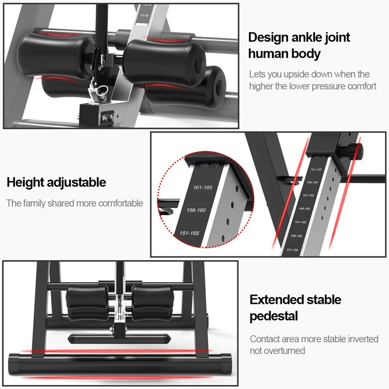 Adjustable Handstand Machine Safer Body Fitness Building Pro-Circle Chin Up System Gravity Inversion Boots