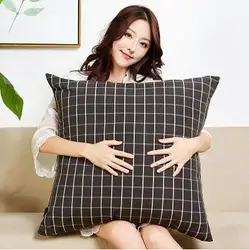 Square oversized strips/grid pattern cushion cover pillowcase