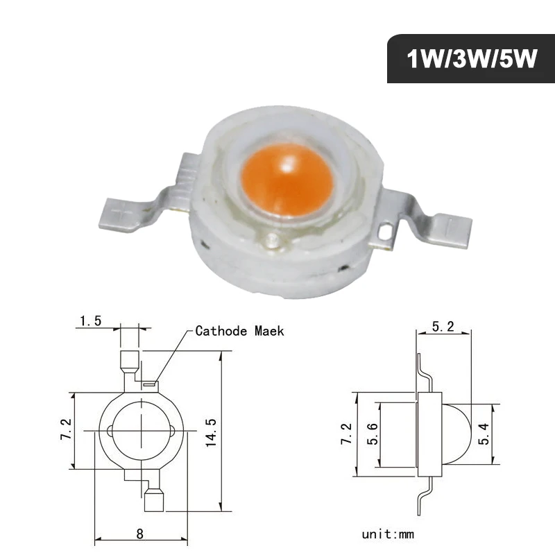 Chip de luz Led hidropónica para cultivo de plantas de interior, chip Epistar Bridgelux de espectro completo, 1W/3W, 10W/30w /50W/100w, 400nm-840nm