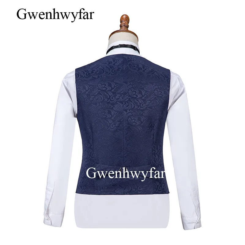 Gwenhwyfar-Chaqueta con estampado para hombre, Blazer de diseño Floral, color azul marino, Slim Fit, para boda