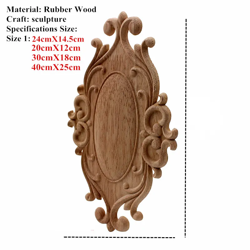 VZLX Home Wedding Decoration Accessories Furniture Appliques Wood Carving Corner Wooden Decor Frame Wall Door Woodcarving Decal