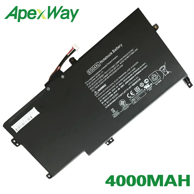 Аккумулятор ApexWay EG04, EG04XL, EGO4XL 4000, HSTNN-DB3T, HSTNN-IB3T, TPN-C103, TPN-C108, для HP Envy 6 Series, Envy Sleekbook 6