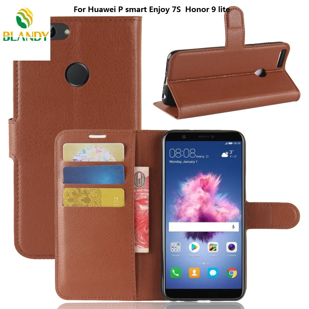 

10pcs/lot For Huawei P smart enjoy 7S Lychee Wallet Leather Case Stand For Huawei Enjoy 5S For Huawei honor 9 lite P smart