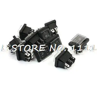 

10PCS Black Button Maintained 2 Positions 6Pins Panel Mount Waterproof Rocker Switch DPDT