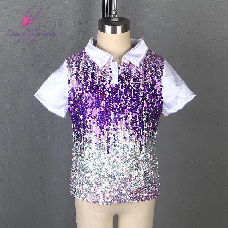 Color sequin collar shirt boy dance Costume Dance Costumes