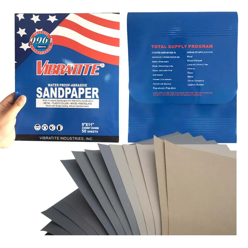 5 Sheet 9"x11" Waterproof Sandpaper Abrasive Paper 600 to 10000 Grits Wet/Dry for Automotive Sanding Wood Furniture Finishing