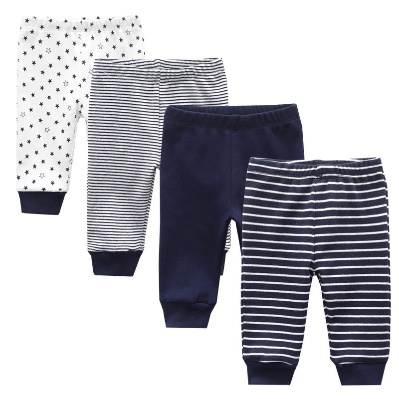 4PCS/LOT baby leggings Solid striped 3-12M Newborn Baby Pants Summer Cotton Infant boys Pants Unisex Baby Gril Trousers