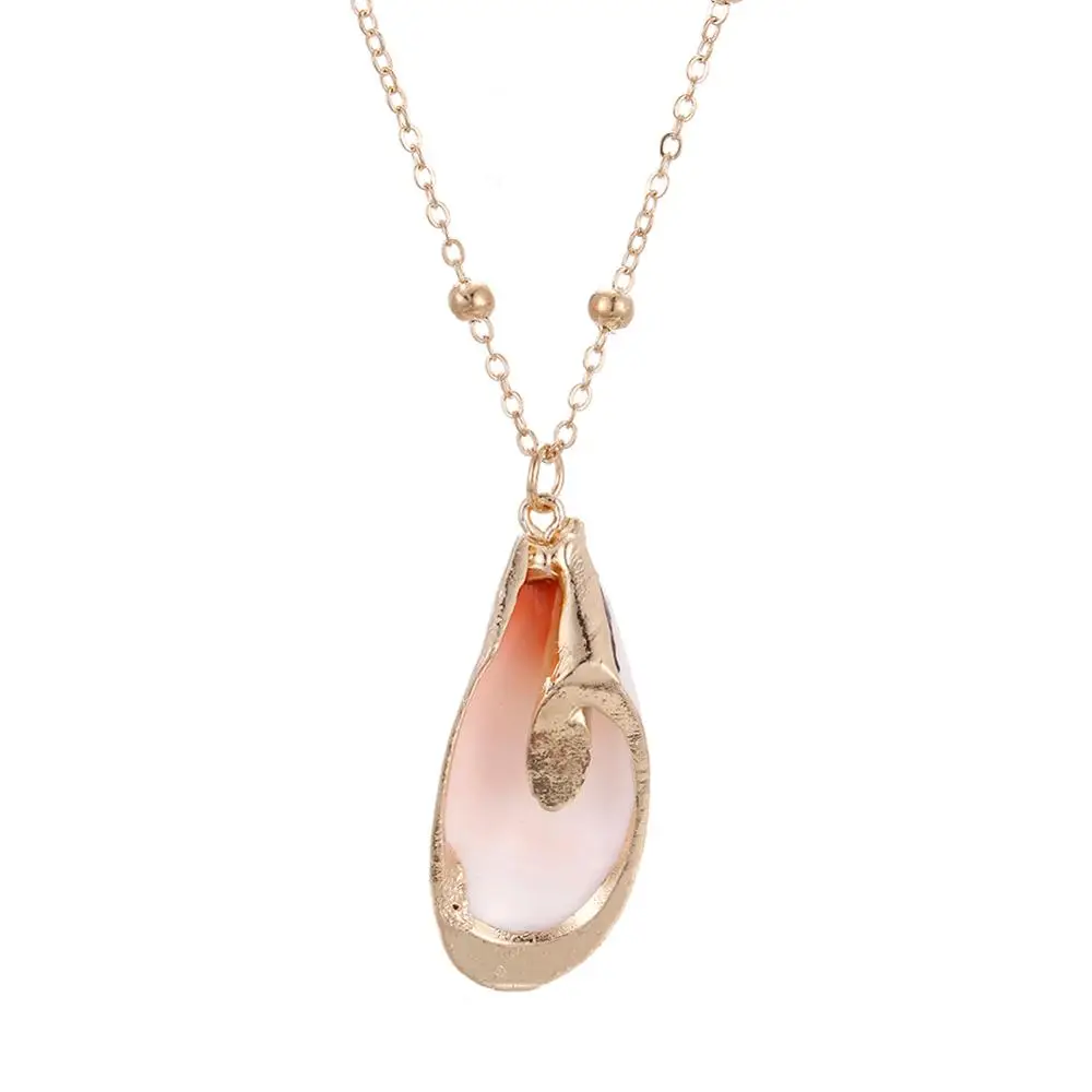 Bohemia Conch Pendant Collier Necklace for Women Girls Natural Shell Necklace Summer Sea Beach Gift Necklaces Cowrie Jewelry
