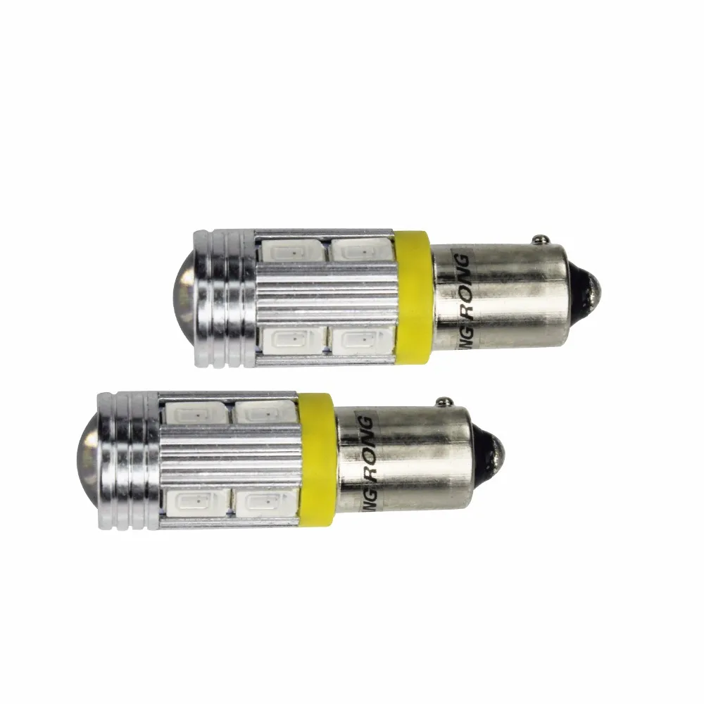 ANGRONG 2x High Power HY21W BAW9s 12146 LED Light 10SMD 5630 LED Front Indicator Reverse Light Bulbs Amber 12V