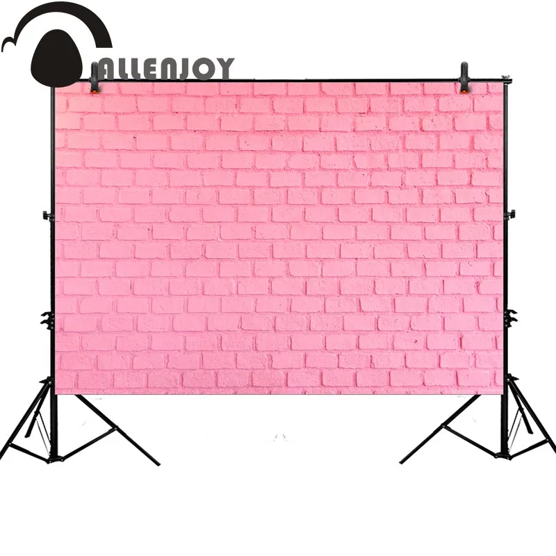 

Allenjoy pink brick wall background for photo studio girl sweet birthday backdrop photocall newborn photobooth professional